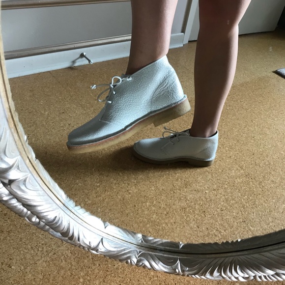 Tory Burch Boots Bergen leather crackled desert boots size 7 women's white boot - Picture 4 of 8